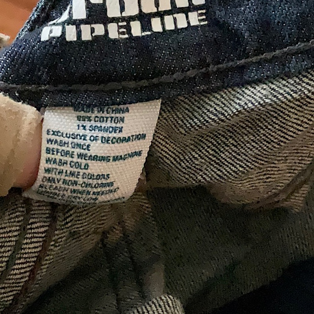 Mid-Waisted Urban Pipeline Relaxed Straight Blue Jeans Size 34x32. - Picture 6 of 6